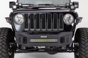 Jeep Wrangler Bumper - Front - Go Rhino - Rockline Winch Ready Stubby - Textured Black - `07-`20